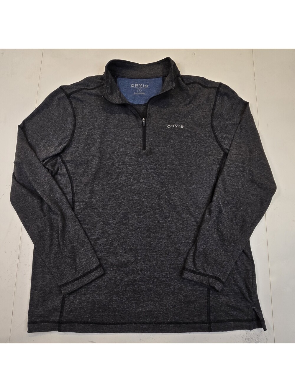 ORVIS 1/4 Zip Pullover Mens M Gray Long Sleeve Quarter Zip Lightweight Shirt